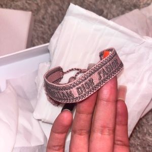DIOR J'ADIOR BRACELET Pink and Gray Embroidery